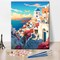 Paint by Numbers, Santorini Greece Landscape Paint by Number for Adults, Paint by Number Kits on Canvas Drawing Paintwork, Easy Paint by Numbers for Art Crafts